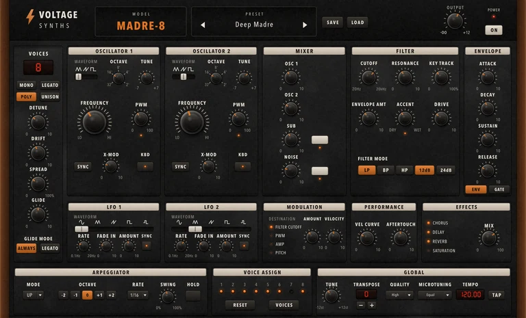 MADRE-8 instrument panel